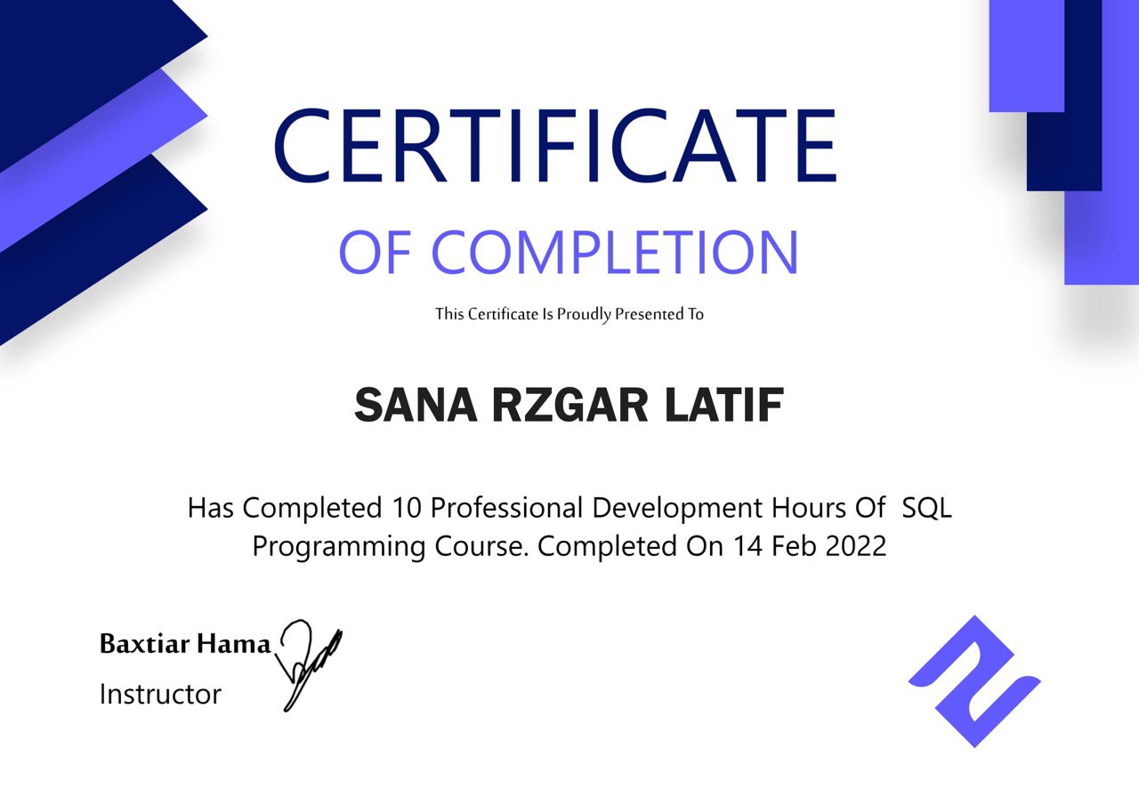 SQL certification